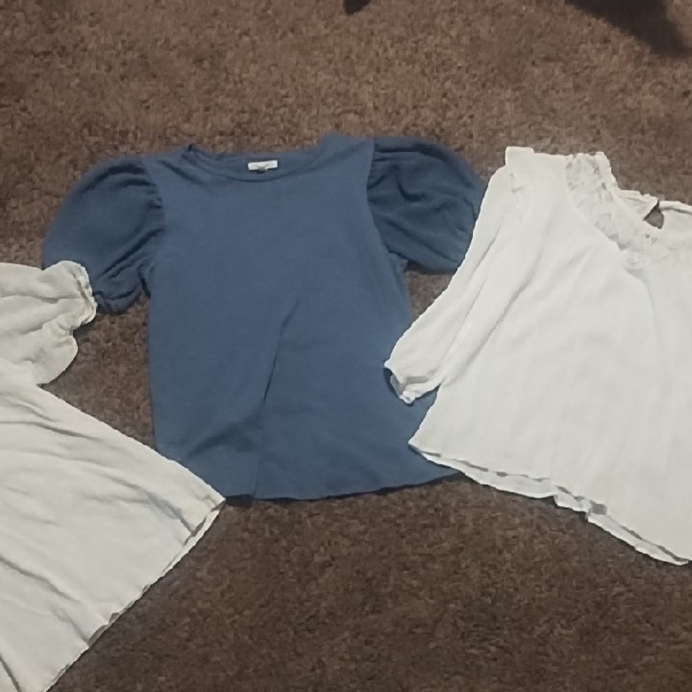 #013 Maurices Blue and White Blouse Set